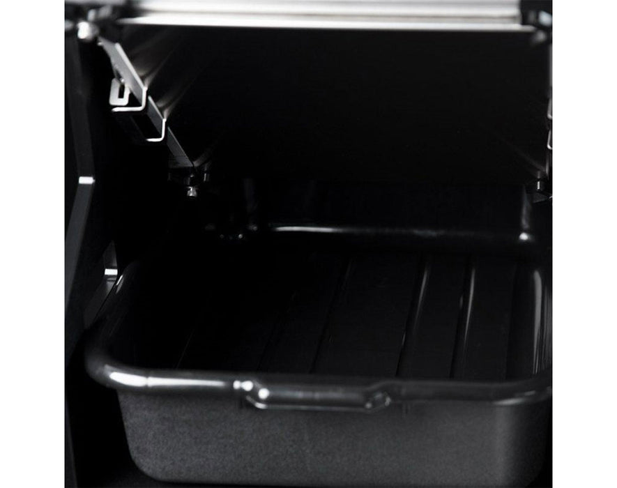 Close-up of the collection bin inside the GreenBroz Alchemist 215 Trichome Extractor base.