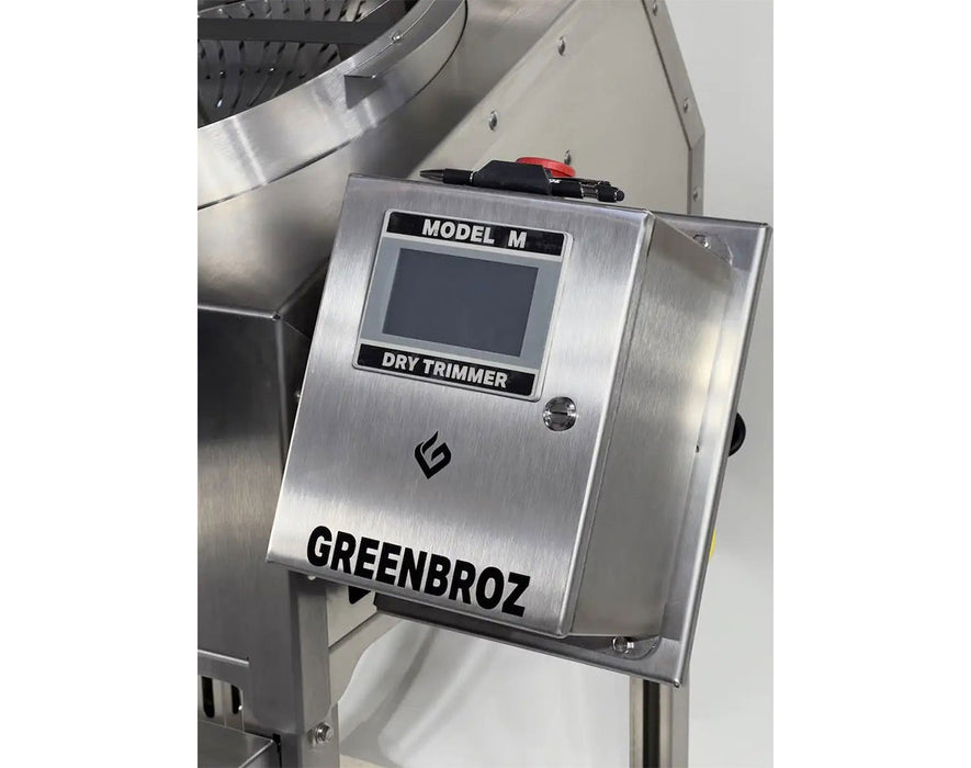 Overhead view of GreenBroz Model M trimming disc showing radial precision slots for gentle dry trimming.