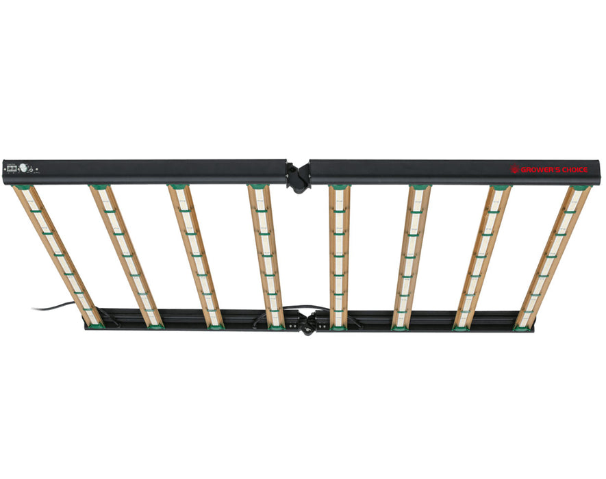 Grower's Choice ROI-E900 LED Grow Light shown partially folded for compact storage or transport.