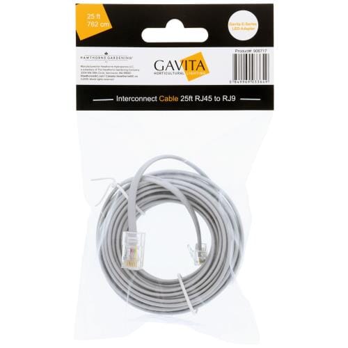 Gavita E-Series LED Adapter Interconnect Cable 25ft Cable RJ45 to RJ9 LED light Gavita 