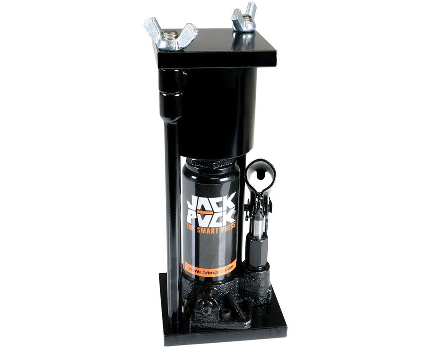 Jack Puck 2 Ton Rosin Press featuring round mold and hydraulic jack, built for lightweight and efficient material compression.