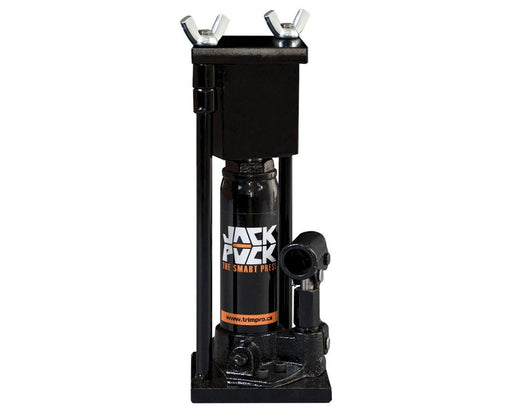 Jack Puck 8 Ton Square Mold Rosin Press with hydraulic jack and steel frame, designed for compressing cannabis extracts into bricks.