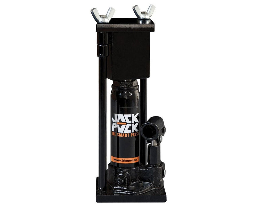 Jack Puck 8 Ton Square Mold Rosin Press with hydraulic jack and steel frame, designed for compressing cannabis extracts into bricks.