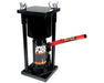 Jack Puck 8 Ton Rosin Press with round mold and red detachable handle, designed for efficient material compression.