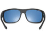 Rear view of Method Seven Citadel HPS+ safety glasses with blue-tinted lenses and curved temples.