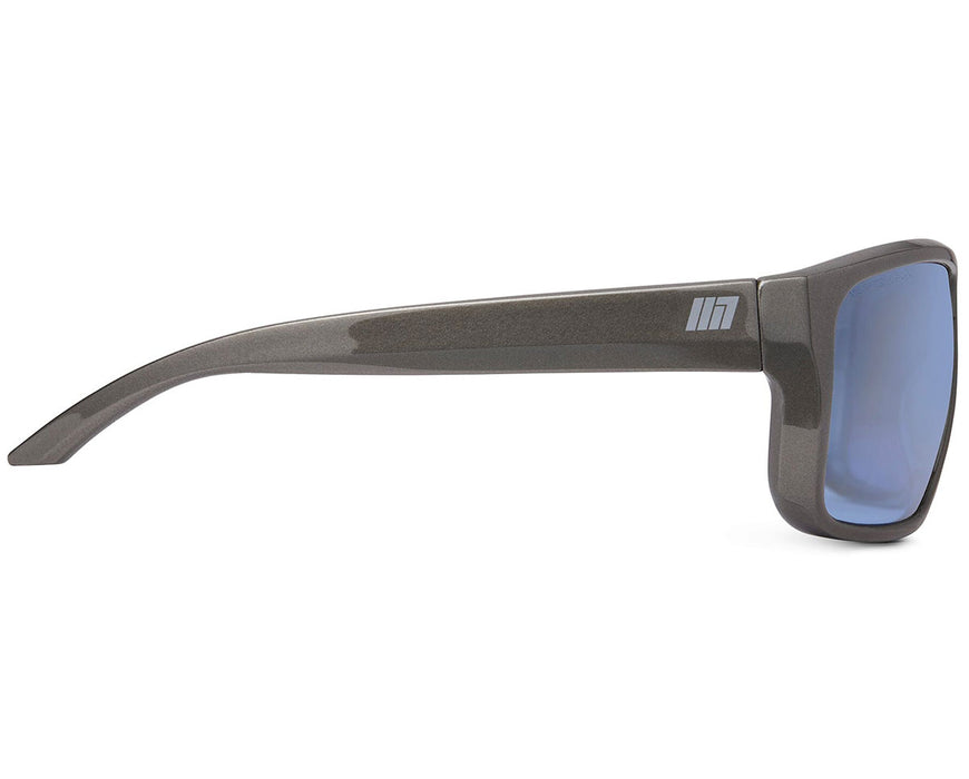 Side profile of Method Seven Citadel HPS Premium Gunmetal sunglasses, featuring the logo on the temple.