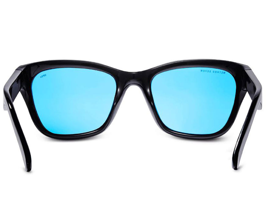 Rear view of Method Seven Coup HPS/Sun Transition glasses showing lens curvature and hinge structure.
