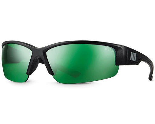 Method Seven Cultivator Blurple LED Classic glasses with matte black wraparound frame and green-tinted lenses.