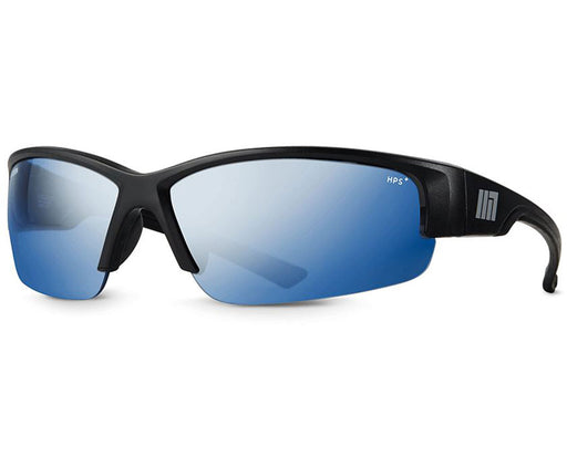 Method Seven Cultivator HPS Classic glasses with semi-rimless matte black frame and blue HPS+ lenses, angled front view.