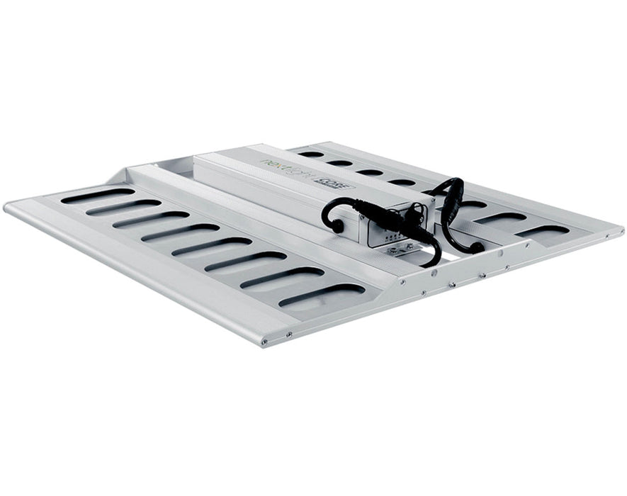 Top angled view of the NextLight Core Pro LED Grow Light showing power driver, passive cooling vents, and certifications.