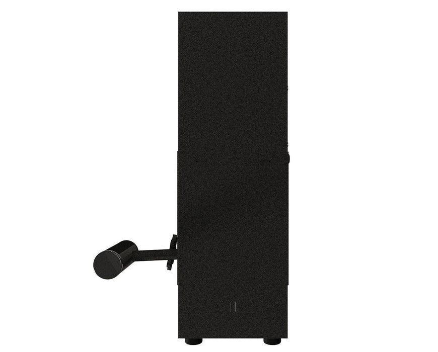 Side profile of the NugSmasher Touch 12 Ton Manual Rosin Press showing compact vertical design.