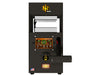 Front view of the NugSmasher Touch 12 Ton Rosin Press showing digital touchscreen and dual heat plates.