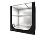 Front angled view of the Secret Jardin DP90 grow tent showing one wire shelf and reflective Mylar interior.