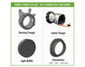 Dark Street R4.00 kit flange components including ducting flange, cable flange, light baffle, and connectors.