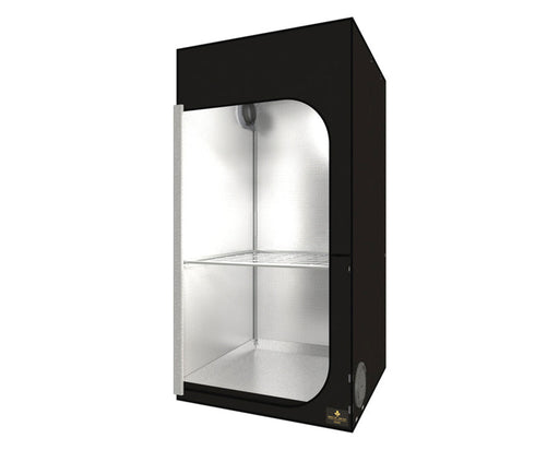 Black Secret Jardin Dark Street 90 grow tent with a reflective interior and adjustable wire shelf.