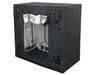 Front view of the Secret Jardin Intense 120 grow tent with black exterior cover and open entrance exposing reflective lining.