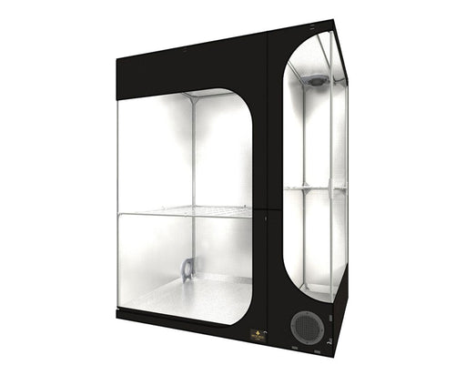 Exterior render of the Lodge 160 showing split chamber with reflective lining.