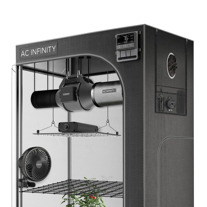 AC INFINITY ADVANCE GROW TENT SYSTEM 3X3, 3-PLANT KIT, INTEGRATED SMART CONTROLS TO AUTOMATE VENTILATION, CIRCULATION, FULL SPECTRUM LED GROW LIGHT Grow Tent AC Infinity 
