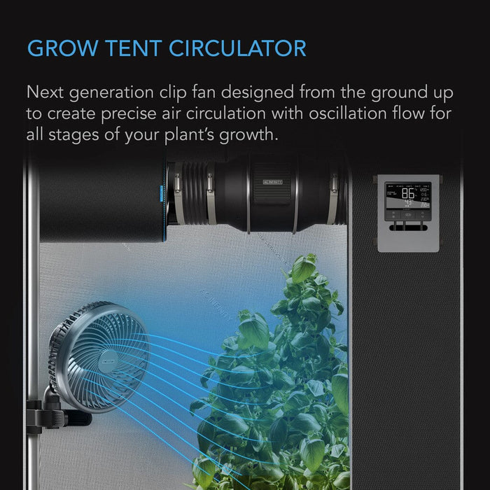auto grow tent AC Infinity CLOUDRAY S6 Grow Tent Clip Fan 6" with 10 Speeds
