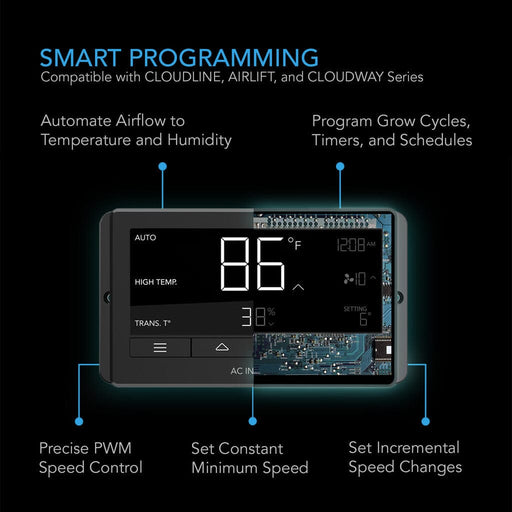 Controller 67, Temperature And Humidity Fan Controller, With Scheduling, Cycles, Dynamic Speed, Data App Climate Control AC Infinity 