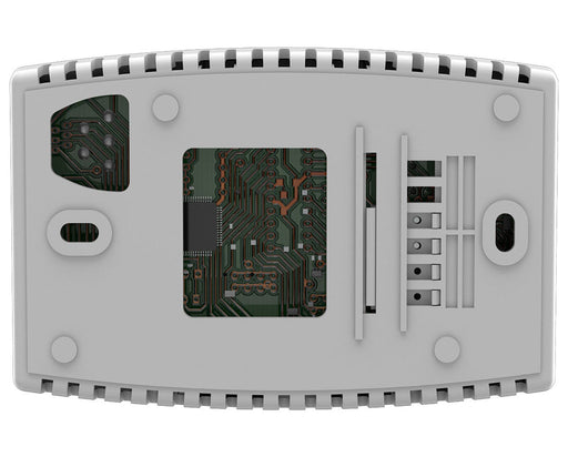 Rear view of Anden A77 controller showing circuit board and wall-mounting slots.
