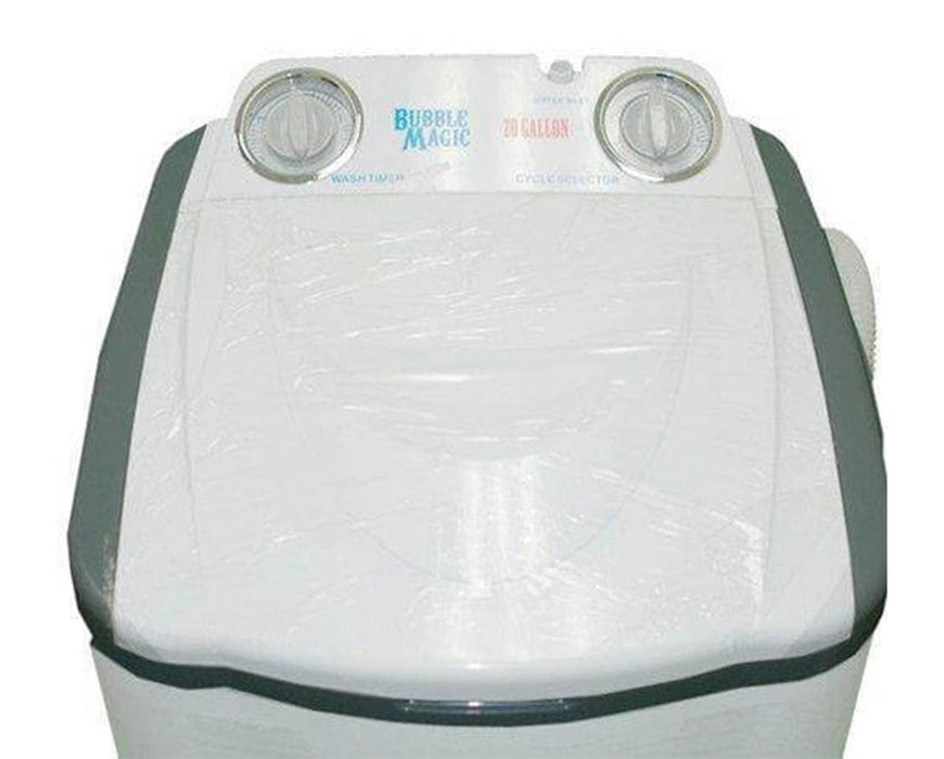 Top view of Bubble Magic 20 Gallon Washing Machine showing dual control dials labeled “Wash Timer” and “Cycle Selector.”