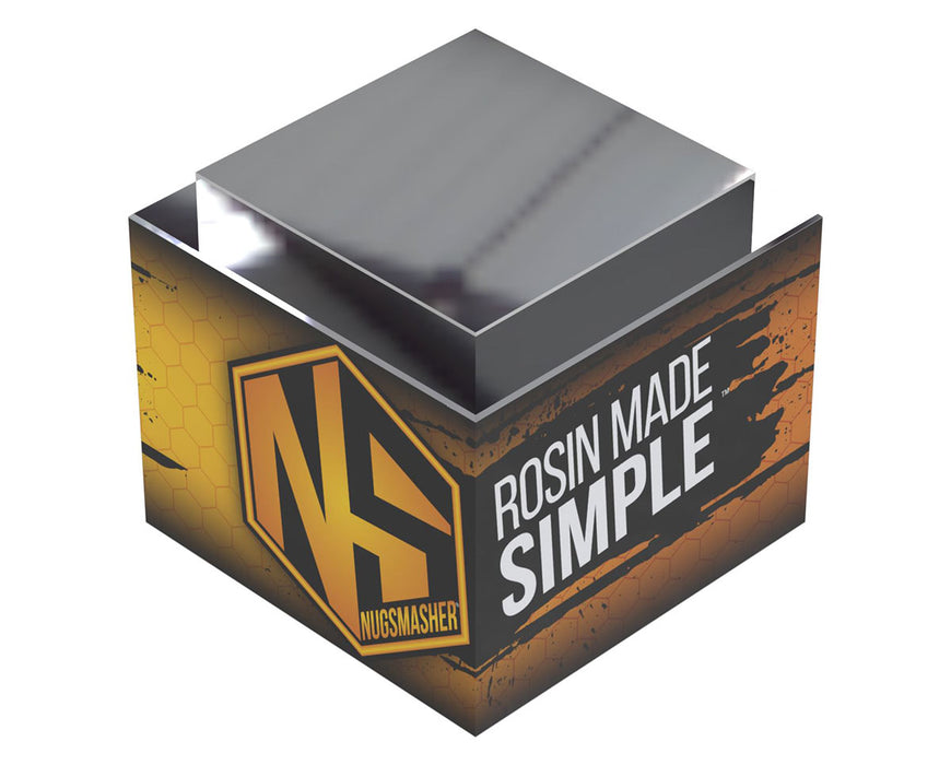 Mold shown partially open from above, with a reflective top and vibrant branded sides.