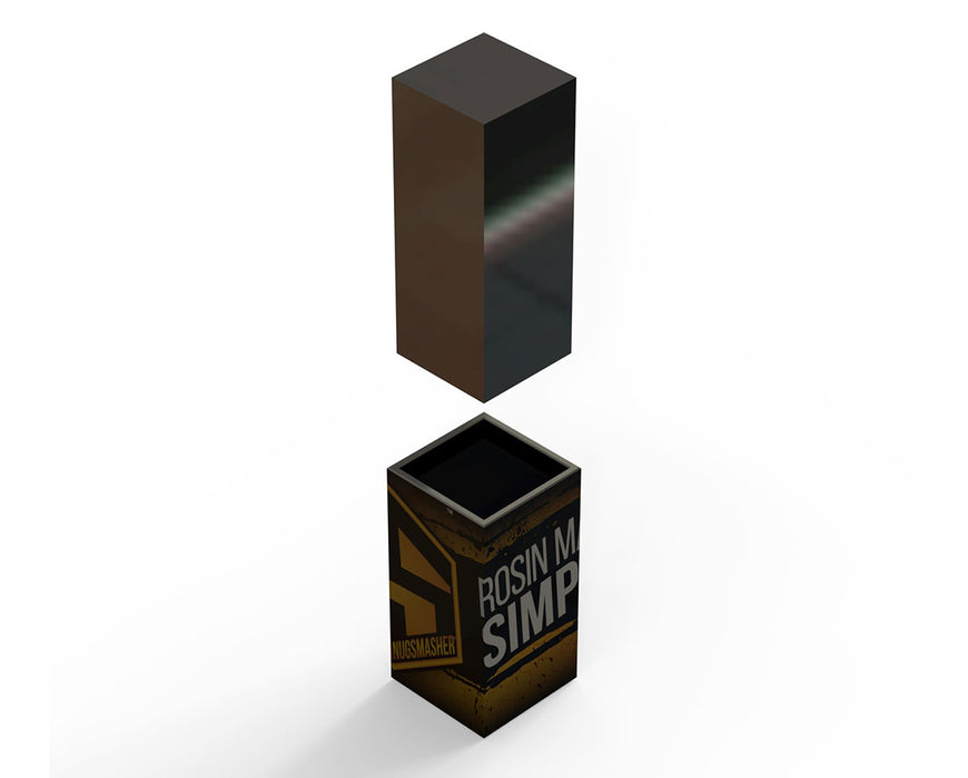 Nugsmasher 3.5g Pre Press Mold exploded angled view with “Rosin Made Simple” branding.