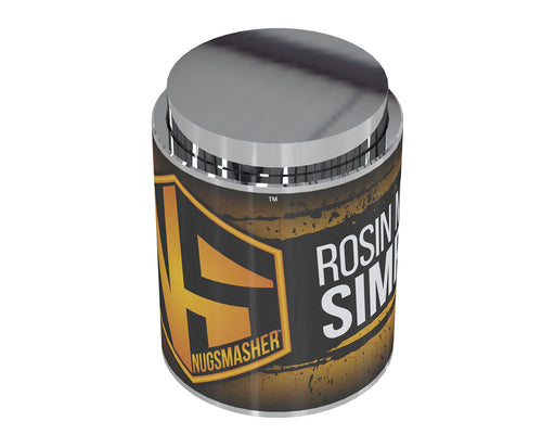 Nugsmasher 7g Pre Press Mold angled top view with chrome cap and branded wrap.