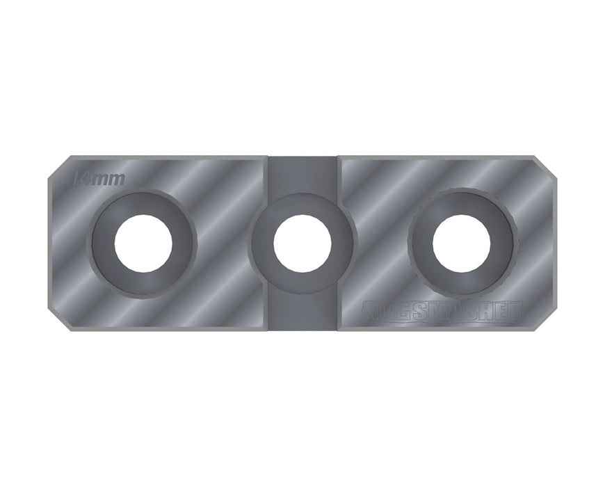 Nugsmasher Banger Storage 14mm Male flat top view showing two drilled holes with 14mm engraving.