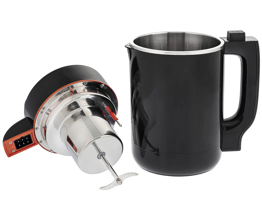 Ongrok Large Botanical Infuser Machine exploded view with motorized lid and stainless steel inner jug separated, highlighting durable construction and detachable parts.