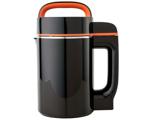 Ongrok Small Botanical Infuser Machine front view with ergonomic handle, compact size, and sleek black design with orange trim for easy use in any kitchen.