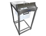 Wachsen DB-6 debudder destemmer with stainless steel blade and frame, includes clear food-grade bin.