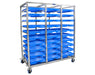 Cannabis drying Wachsen Drying Cart DC-30 SS304 with 30 blue food-grade trays and stainless steel frame on locking casters.