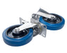 Heavy-duty caster wheels with blue rubber tires and stainless steel brackets for Wachsen 3 Level SS304 Hanging Cart Cloning Cart.